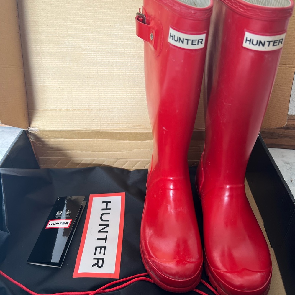 Used Hunter Boots in original box